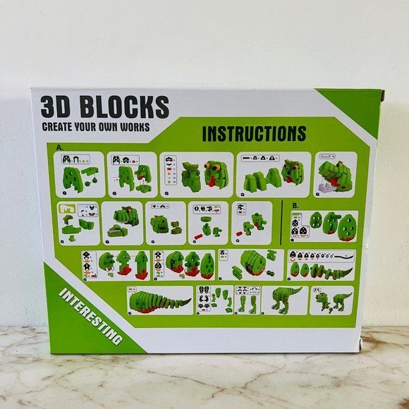 Dinosaur - Tyrannosaurus 3D Blocks Puzzle 104 pcs - Picture 2 of 2